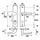 AXA Veiligheidsbeslag met knop | AXA | Edge Plus | 92 mm (Kerntrekbeveiliging, Aluminium, Zwart) 6667491892K K010809417 - 6