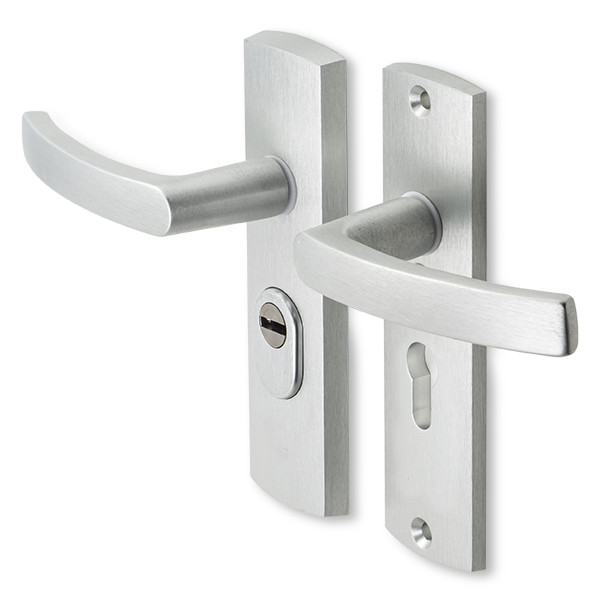 AXA Veiligheidsbeslag met kruk | AXA | Curve Plus | 55 mm  (Kerntrekbeveiliging, Aluminium) 6675101155K K010808313 - 1