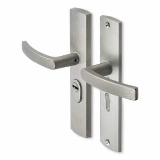 AXA Veiligheidsbeslag met kruk | AXA | Curve Plus | 55 mm  (Kerntrekbeveiliging, Aluminium, RVS) 6665102955K K010808311 - 1
