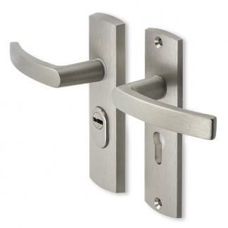 AXA Veiligheidsbeslag met kruk | AXA | Curve Plus | 55 mm  (Kerntrekbeveiliging, Aluminium, RVS) 6675102955K K010808315 - 1