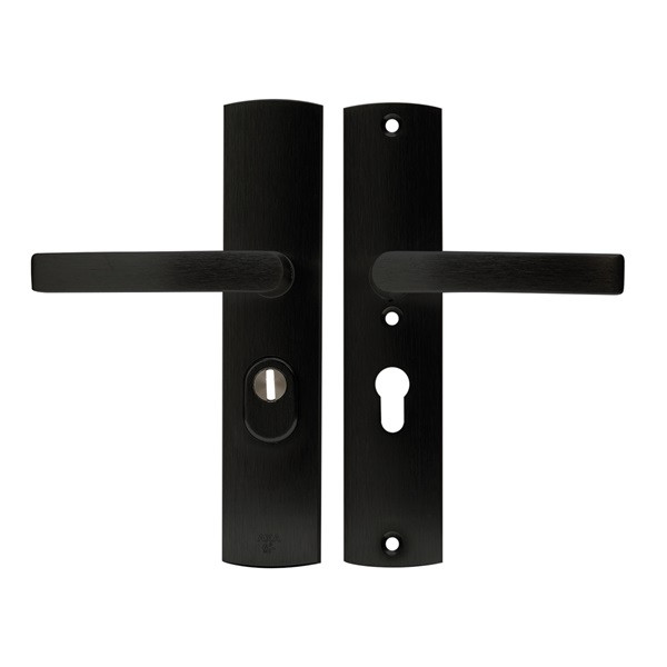AXA Veiligheidsbeslag met kruk | AXA | Curve Plus | 55 mm (Kerntrekbeveiliging, Aluminium, Zwart) 6665101855K K010808309 - 2