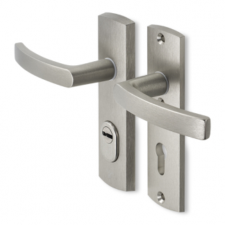 AXA Veiligheidsbeslag met kruk | AXA | Curve Plus | 72 mm  (Kerntrekbeveiliging, Aluminium, RVS) 6675102972K K010808316 - 1