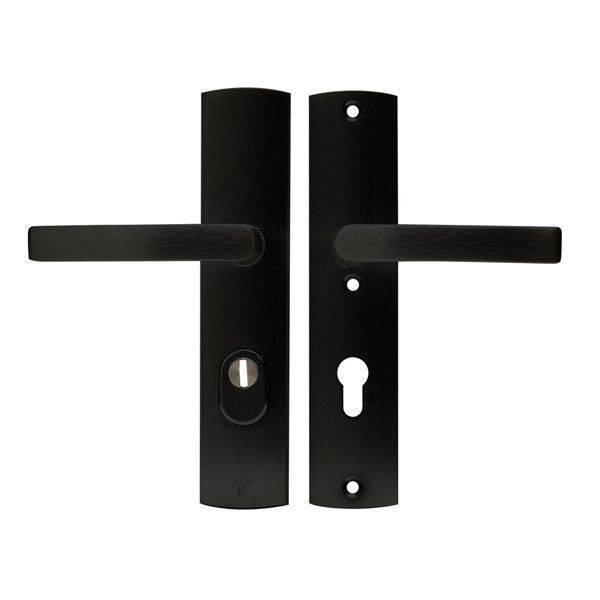 AXA Veiligheidsbeslag met kruk | AXA | Curve Plus | 72 mm (Kerntrekbeveiliging, Aluminium, Zwart) 6665101872K K010808310 - 2