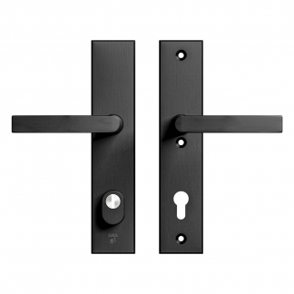 AXA Veiligheidsbeslag met kruk | AXA | Edge Plus | 92 mm (Kerntrekbeveiliging, Aluminium, Zwart) 6667101892K K010809426