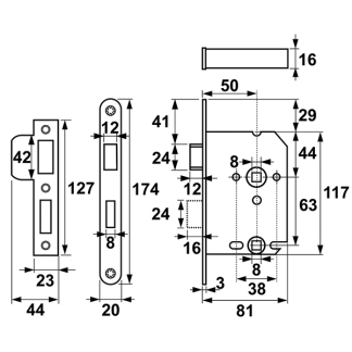 AXA Wc-slot | AXA | 63/8 mm (RVS) 7165508163E K010808333 - 