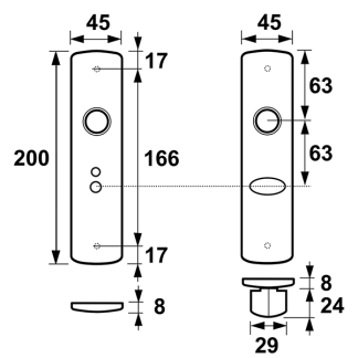 AXA Wc-sluitingschild | AXA (Aluminium) 6210481163E K010808289 - 