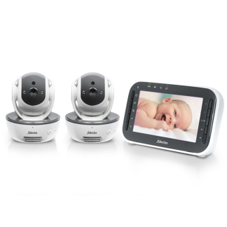 Alecto Babyfoon met 2 camera's | Alecto | DVM200M & DVM200C (Ouderunit, Slaapliedjes, Gespreksfunctie, Draaifunctie, Geluidsdetectie, Temperatuursensor, Uitbreidbaar, Nachtzicht)  K170406180