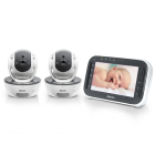 Alecto Babyfoon met 2 camera's | Alecto | DVM200M & DVM200C (Ouderunit, Slaapliedjes, Gespreksfunctie, Draaifunctie, Geluidsdetectie, Temperatuursensor, Uitbreidbaar, Nachtzicht)  K170406180 - 1