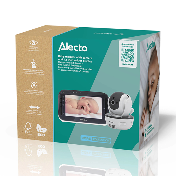 Alecto Babyfoon met 2 camera's | Alecto | DVM200M & DVM200C (Ouderunit, Slaapliedjes, Gespreksfunctie, Draaifunctie, Geluidsdetectie, Temperatuursensor, Uitbreidbaar, Nachtzicht)  K170406180 - 8