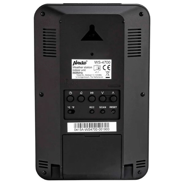 Alecto Weerstation | Alecto | WS-4700 (Buitensensor, Klok, Hygrometer, Kalender, Zwart) WS-4700 K170406199 - 4