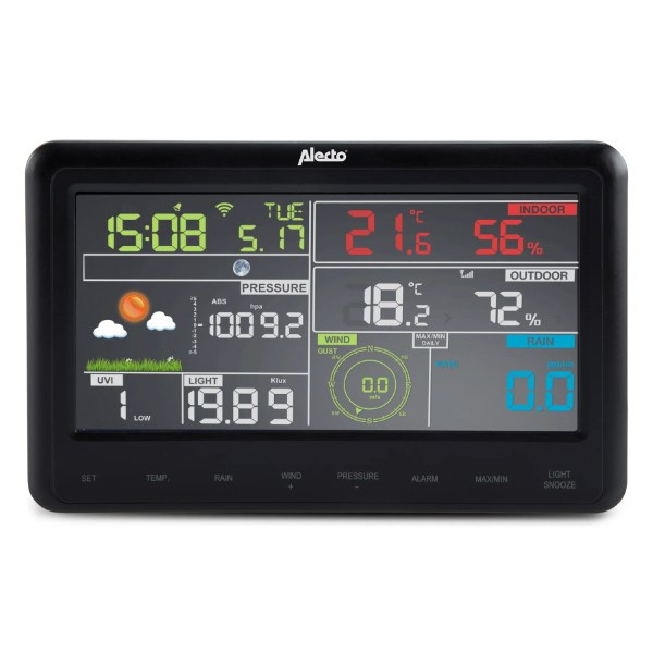 Alecto Weerstation | Alecto | WS-5500 (8-in-1 buitensensor, Klok, Hygrometer, Kalender, Zonnepaneel, App) WS-5500 K170406196 - 2