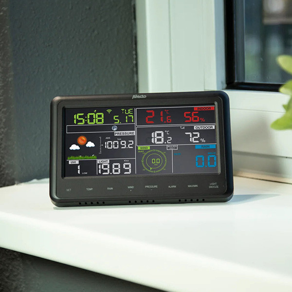 Alecto Weerstation | Alecto | WS-5500 (8-in-1 buitensensor, Klok, Hygrometer, Kalender, Zonnepaneel, App) WS-5500 K170406196 - 4