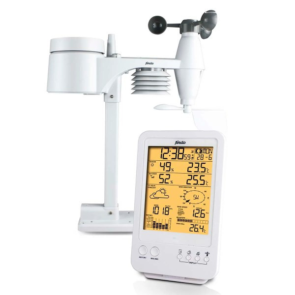 Alecto Weerstation | Alecto (Buitensensor, Klok, Hygrometer, Kalender, Wit) WS-4800 K170406250 - 1
