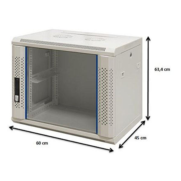 Alfaco Patchkast 19 inch | 12U | 600 x 450 x 635 mm (Max. 60 kg, Veiligheidsglas, Inbouwdiepte 365 mm) 19-6412W DS6412W K090601593 - 5