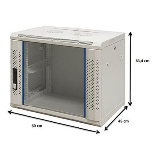 Alfaco Patchkast 19 inch | 12U | 600 x 450 x 635 mm (Max. 60 kg, Veiligheidsglas, Inbouwdiepte 365 mm) 19-6412W DS6412W K090601593 - 5