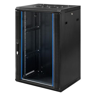 Alfaco Patchkast 19 inch | 18U | 600 x 450 x 1000 mm (Max. 60 kg, Veiligheidsglas, Inbouwdiepte 365 mm) 19-6418 DS6418 K090601601 - 1