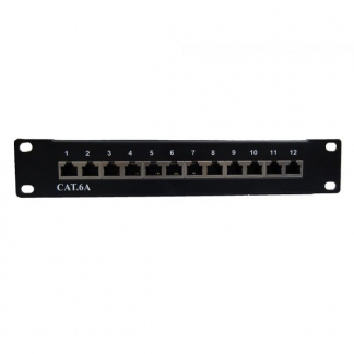 Alfaco Patchpaneel - Cat6a - FTP - 10 inch (12-poorts, 1U, Horizontaal) 10-PKU-12DA K090601769 - 