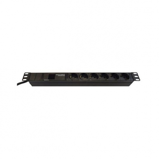 Alfaco Stekkerdoos | 19 inch | 1U (2 meter, 6-voudig, Display) 19-6PDU-DIG K090601762 - 1