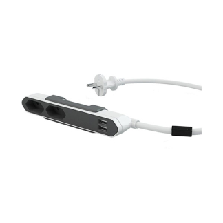 Allocacoc Powerbar | Allocacoc | 1.5 meter (2-voudig, 2 USB poorten, Montagebeugel) 0084566 PCPB2USB2EU1M5 A010813607 - 2