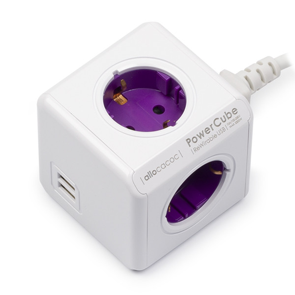Allocacoc Powercube | Allocacoc | 1 meter (4-voudig, 2 USB poorten) 0084568 A010813121 - 1