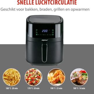 Alpina Airfryer | Alpina | 6 liter (1600W, Digitaal) 871125227218 K170108228 - 5