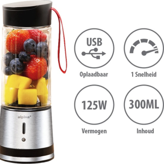 Alpina Blender | Alpina (125W, 0.3 liter, 2 snelheden, RVS, BPA vrij) 871125247355 K170108239 - 2