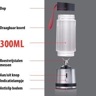 Alpina Blender | Alpina (125W, 0.3 liter, 2 snelheden, RVS, BPA vrij) 871125247355 K170108239 - 3