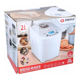 Alpina Broodbakmachine | Alpina (Timer, 12 bakprogramma’s, 600W, Inclusief receptenboek) 871125226523 K170108196 - 3