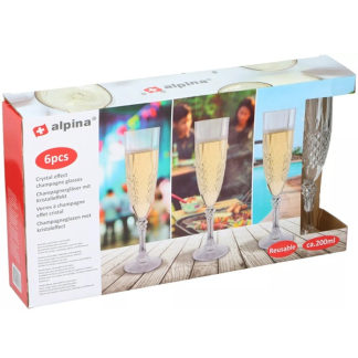 Alpina Champagneglas | Alpina | 6 stuks (Kunststof, 200 ml) 871125205303 K170105235 - 2