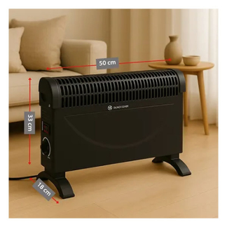 Alpina Convectorkachel | Alpina (1500W, Instelbare thermostaat, Ruimtes tot 20m², Zwart) 871125235201 K170101280 - 3