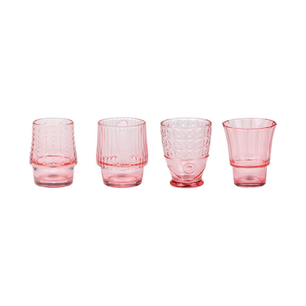 Alpina Drinkglas | Alpina | 4 stuks (Stapelbaar, 200 ml, Vissendesign, Roze) 871125233227 K170106289 - 1