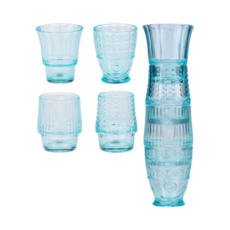 Alpina Drinkglas | Alpina | 4 stuks (Stapelbaar, 200 ml, Vissendesign, Turquoise) 871125233467 K170106291 - 1
