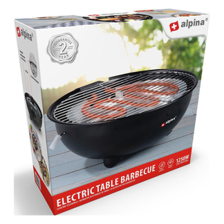 Alpina Elektrische BBQ | Alpina | Ø 30 cm (1250W, Zwart, Tafelbarbecue) 18208 K170105233 - 3