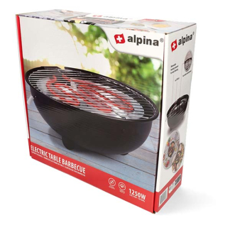 Alpina Elektrische BBQ | Alpina | Ø 30 cm (1250W, Zwart, Tafelbarbecue) 18208 K170105233 - 7