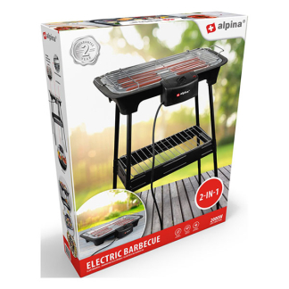 Alpina Elektrische BBQ | Alpina | 45 x 35 cm (2000W, 2-in1, Verstelbare poten) 18209 K170105232 - 2