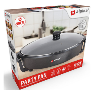 Alpina Elektrische Hapjespan | Alpina | Ø 40 cm (1500W, Anti aanbak, temperatuurregelaar) 871125218202 K170108235 - 8