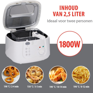 Alpina Frituurpan | Alpina | 2.5 liter (1800W, 1 frituurmand, Kijkvenster) 871125224521 K170108230 - 4