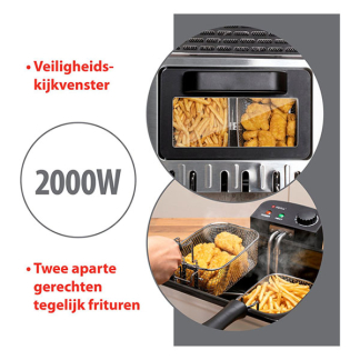 Alpina Frituurpan | Alpina | 31 x 34 x 25 cm (5 liter, Dubbel, 2000W, 2 frituurmanden) 871125223163 K170108197 - 7