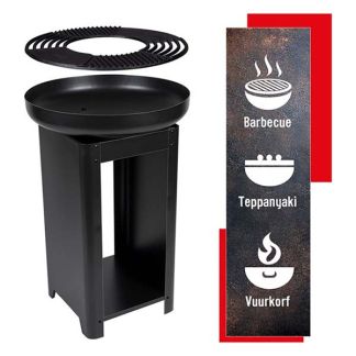 Alpina Houtskool BBQ | Alpina | 3-in-1 (Teppanyaki bakplaat, Tuinhaard, Opslag voor brandhout) 871125219335 871125229074 K170109110 - 7