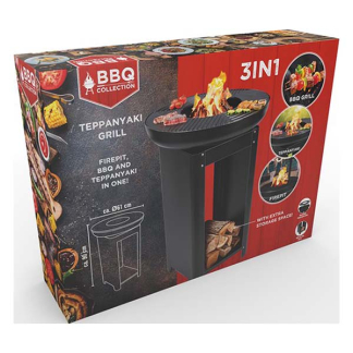 Alpina Houtskool BBQ | Alpina | 3-in-1 (Teppanyaki bakplaat, Tuinhaard, Opslag voor brandhout) 871125219335 871125229074 K170109110 - 8