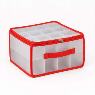Alpina Kerstballen opbergbox | Alpina | 30 x 30 x 15 cm (Rood/Wit) 871125258683 K151000590
