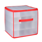 Kerstballen opbergbox | Alpina | 30 x 30 x 30 cm (Rood/Wit)