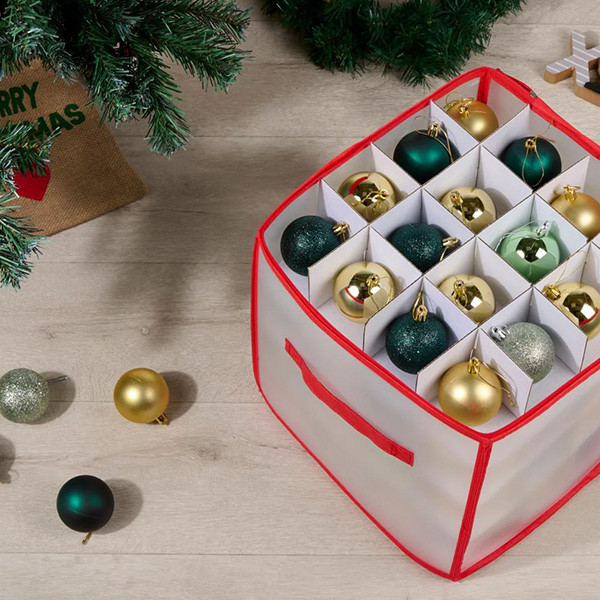 Alpina Kerstballen opbergbox | Alpina | 30 x 30 x 30 cm (Rood/Wit) 871125258684 K151000589 - 3