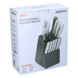 Alpina Messenset met blok | Alpina | 15-delig | 35 x 15 x 15 centimeter (RVS, Kunststof) 871125258667 K170101223 - 10