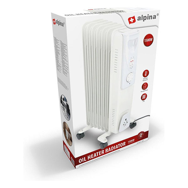 Alpina Olieradiator | Alpina | 1500W (Ruimtes tot 16 m²) 871125217400 K170101188 - 2