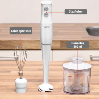 Alpina Staafmixer set | Alpina (400W, Hakmolen, Garde, Pureerstaf) 871125223092 K170108240 - 3