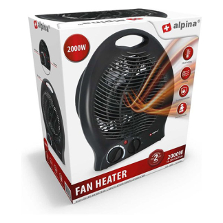 Alpina Ventilatorkachel | Alpina (2000W, Ruimtes tot 22 m², Zwart) 871125218239 K170101191 - 3