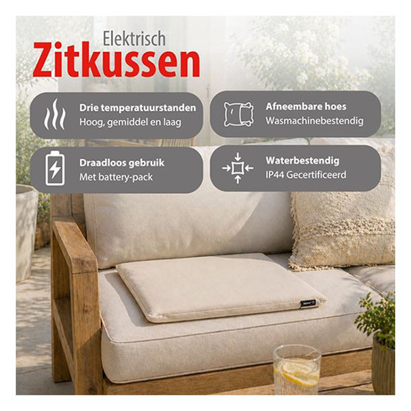 Alpina Warmtekussen | Alpina | 45 x 45 cm (Tot 65° C, USB C kabel, Waterbestendige hoes, Beige) 871125244061 K170101282 - 2