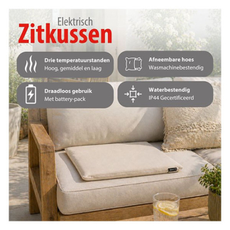 Alpina Warmtekussen | Alpina | 45 x 45 cm (Tot 65° C, USB C kabel, Waterbestendige hoes, Beige) 871125244061 K170101282 - 2