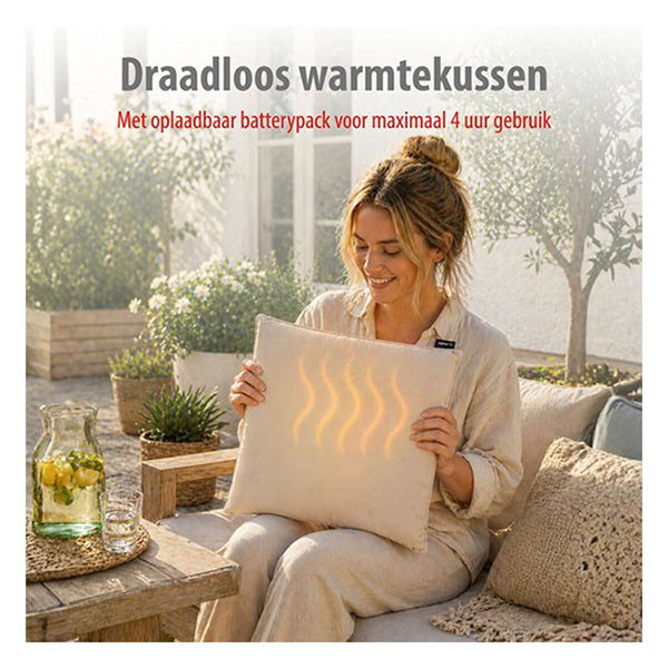 Alpina Warmtekussen | Alpina | 45 x 45 cm (Tot 65° C, USB C kabel, Waterbestendige hoes, Beige) 871125244061 K170101282 - 4